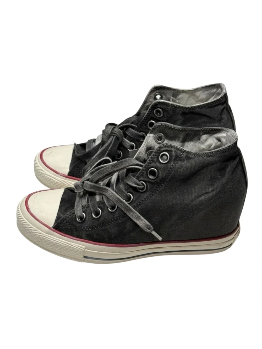 new Converse ✪ CTAS Lux Mid Hidden Platform Wedge Sneaker ✪ Distressed Grey ✪ 8M - Picture 7 of 16